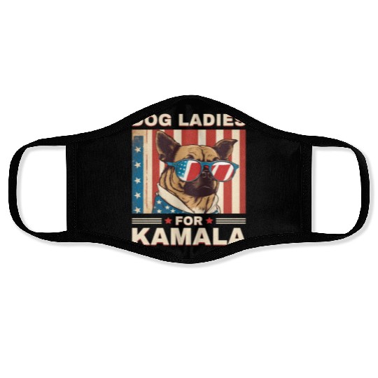 Dog Ladies For Kamala Face Masks