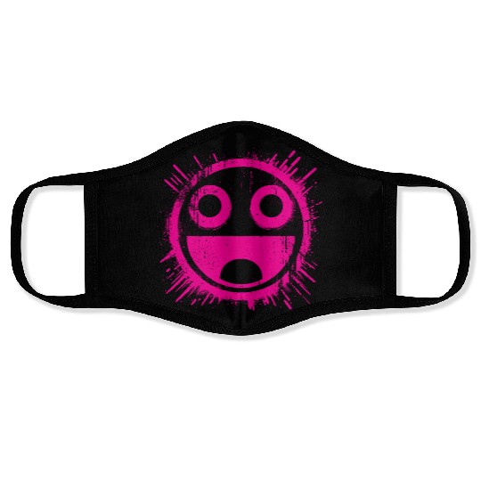 Pink Joyful Face Face Masks