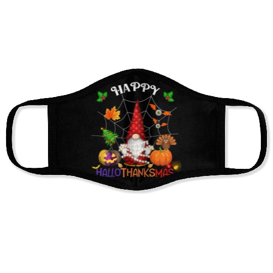 Happy HalloThanksMas Gnome Face Masks