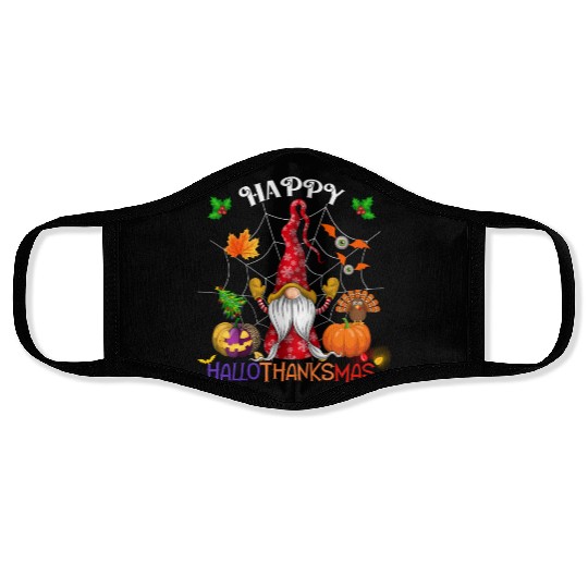 Happy HalloThanksMas Gnome Face Masks