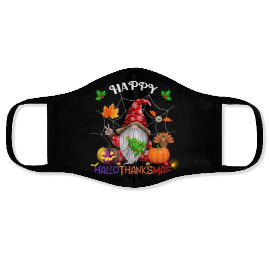 Happy HalloThanksMas Gnome Face Masks