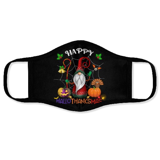 Happy HalloThanksMas Gnome Face Masks