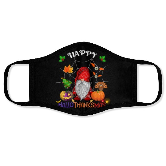 Happy HalloThanksMas Gnome Face Masks