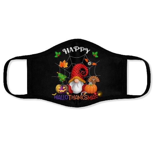 Happy HalloThanksMas Gnome Face Masks