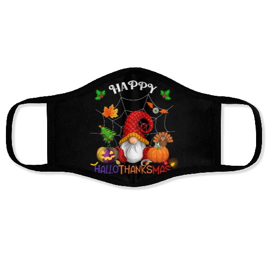 Happy HalloThanksMas Gnome Face Masks