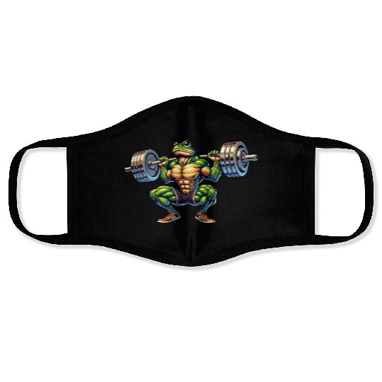 Frog Toad Fitness Barbell Gym Workout Training Face Masks