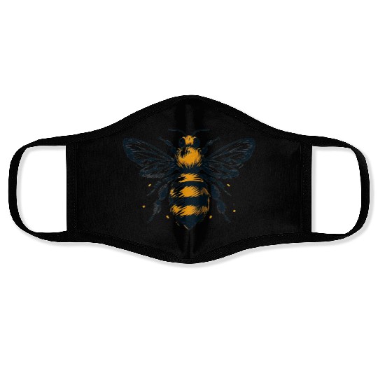 Honey Bee Insect Art 2 Face Masks