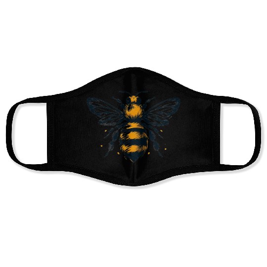 Honey Bee Insect Art 2 Face Masks