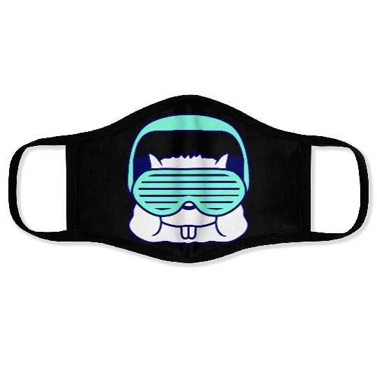 Cute DJ Hamster Party Animal Guinea Pig Pet Face Face Masks