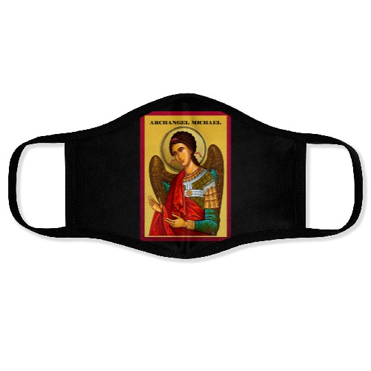 Archangel Michail Orthodox pray icon Face Masks