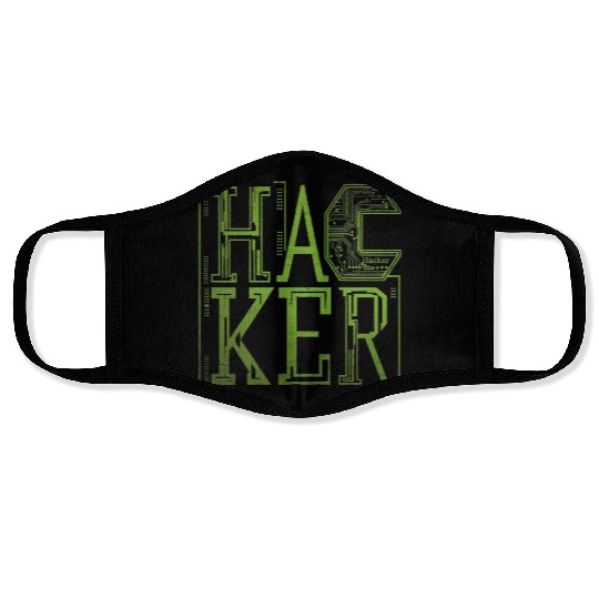 Futuristic Digital Hacker Typography Face Masks