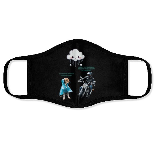 biker and the dog Face Masks