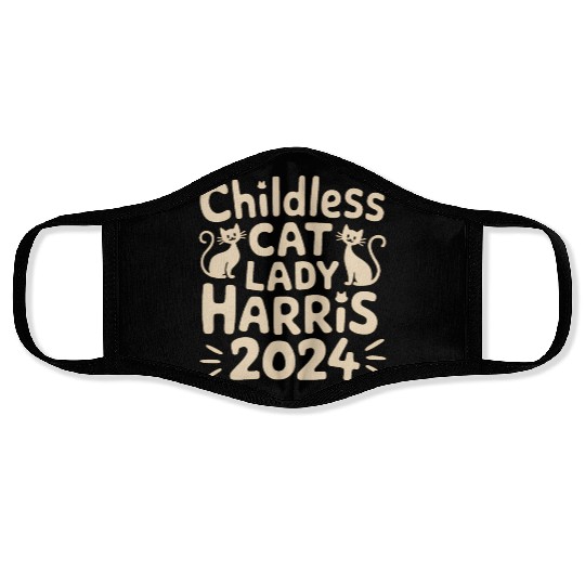 Childless Cat lady Kamala Harris Face Masks