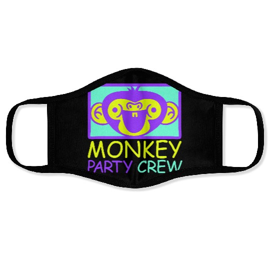 Monkey Chimpanzee Party Animals Crew Team Friends Face Masks