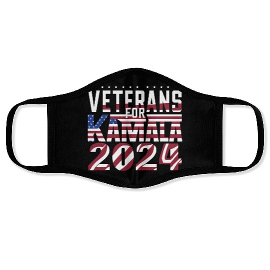 Veterans for Kamala 2024 Patriotic Face Masks