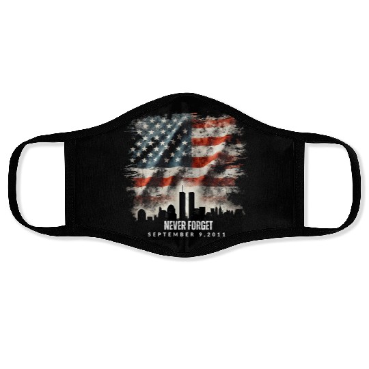 Never Forget September 11 2001 Memorial Day Flag Face Masks