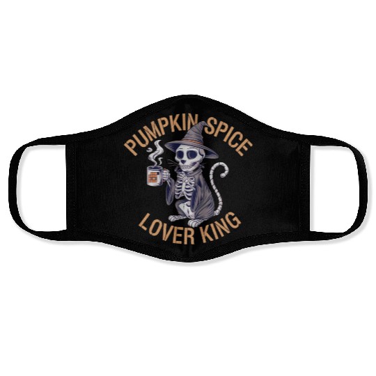 Pumpkin Spice Lover King For Pumpkin Spice Fans Face Masks