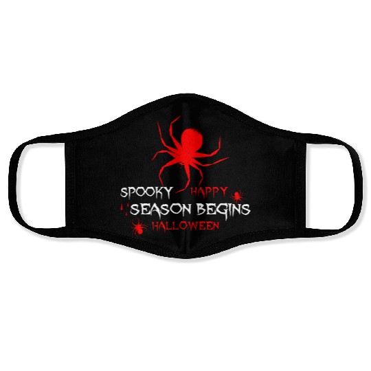 Spooky Spider Halloween Design Face Masks