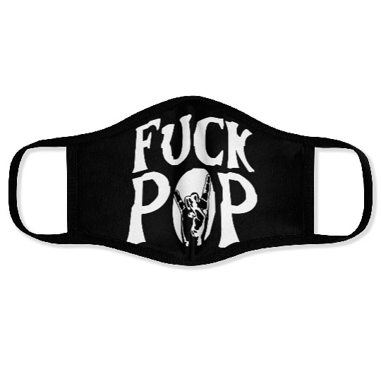 Fuck pop charts music heavy metal fun hand gesture Face Masks