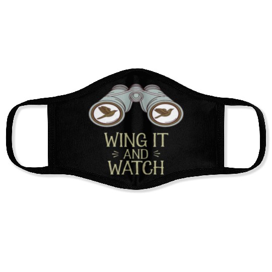 Wing It and Watch Birdwatching Nature Adventure Face Masks