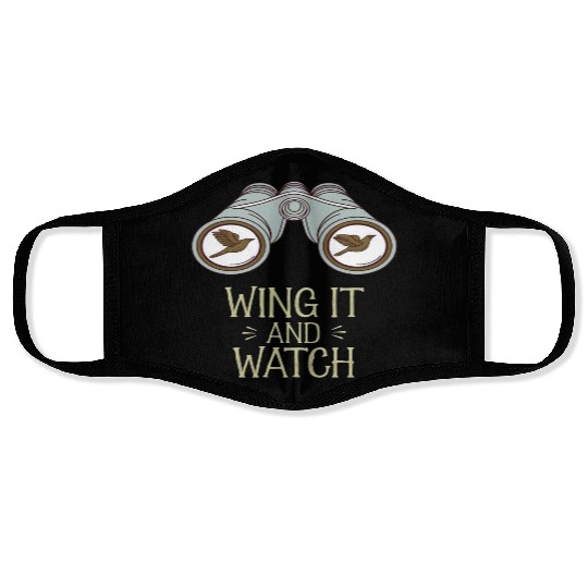Wing It and Watch Birdwatching Nature Adventure Face Masks