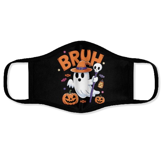 Bruh Ghost Halloween Cute Ghost Trick Or Treat Face Masks