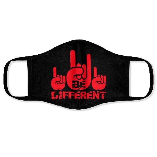 3 Be Different Heavy Metal Hard Rock Hand Gesture Face Masks