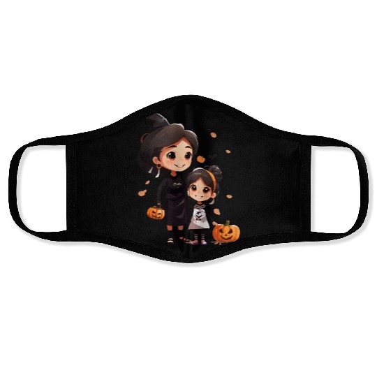 Mother and Daughter Halloween Trick-or-Treat Fun Face Masks