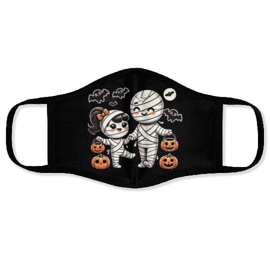 Kawaii Mummy Family Trick-or-Treat Halloween Fun Face Masks