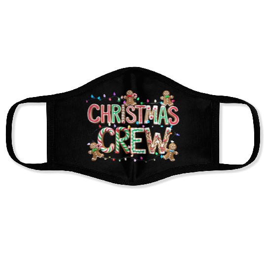 Gingerbread and Candy Christmas Crew with Lights Face Masks