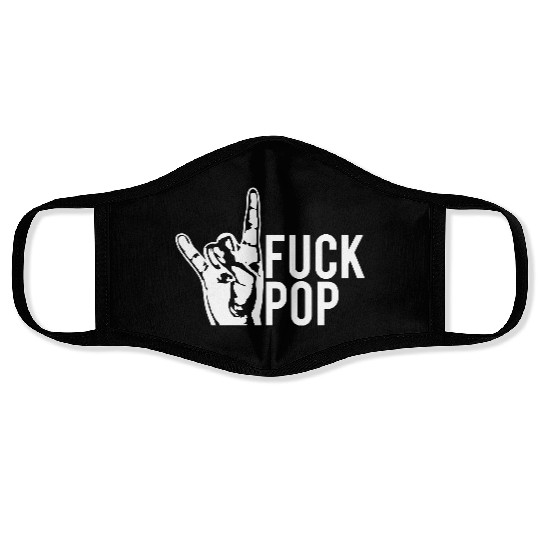Fuck pop charts music heavy metal fun hand gesture Face Masks