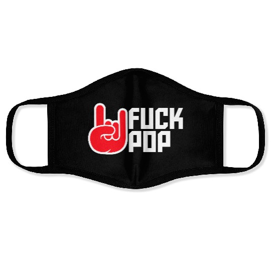 Fuck pop charts music heavy metal fun hand gesture Face Masks