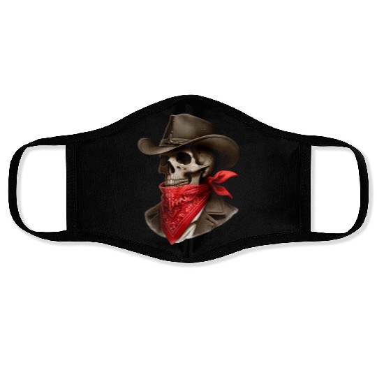 Cowboy Skeleton Skull Bandit Face Masks