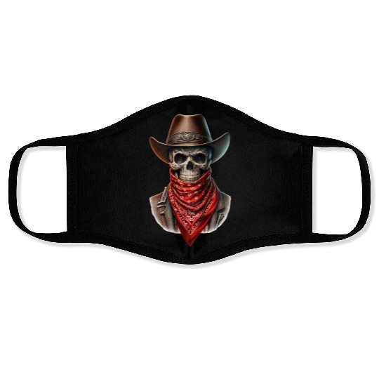 Outlaw Cowboy Skull Face Masks