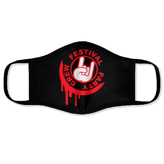 Festival party crew graffiti metal hand gesture Face Masks