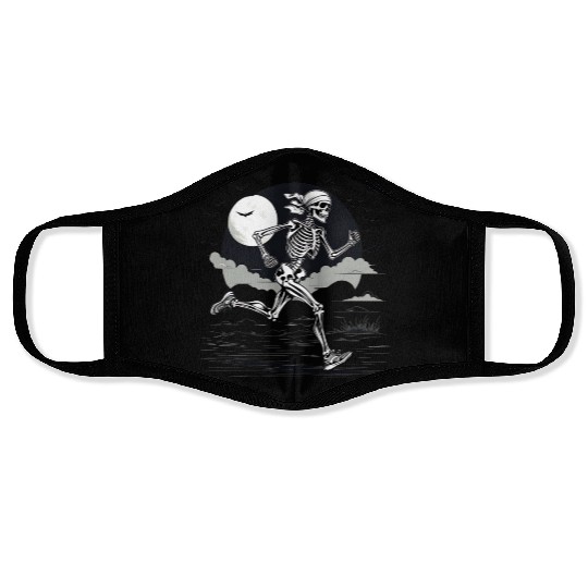 Midnight Marathon: Skeleton's Sprint Face Masks