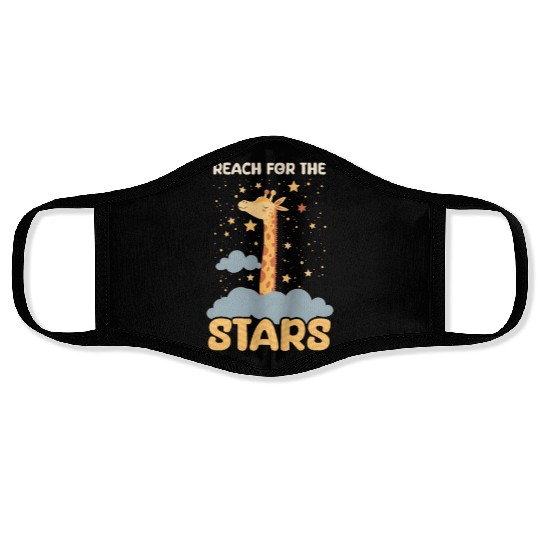 Giraffe Reach For The Stars Face Masks