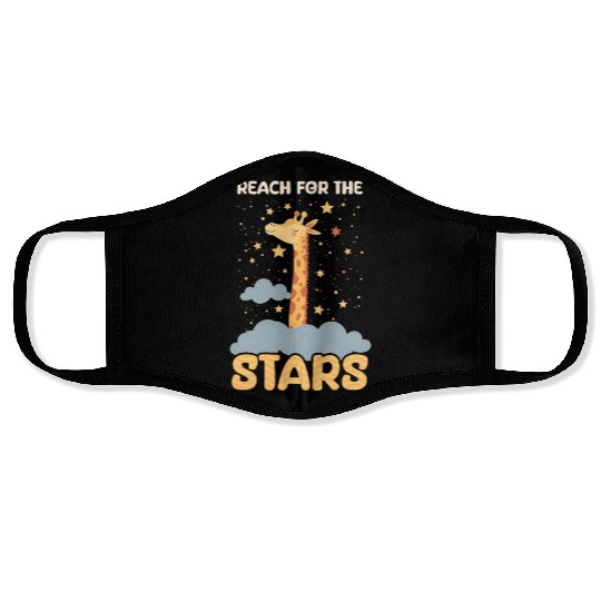 Giraffe Reach For The Stars Face Masks