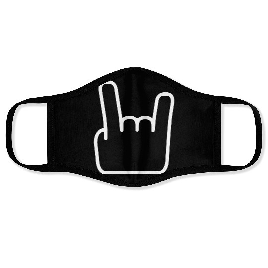 Heavy Metal Fun Hard Rock Music Horns Hand Gesture Face Masks