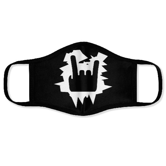 Heavy Metal Fun Hard Rock Music Horns Hand Gesture Face Masks