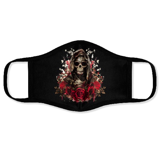 Santa Muerte Folk Saint Face Masks