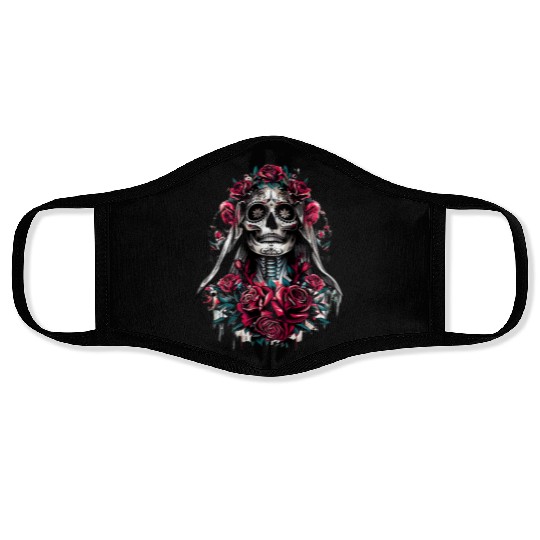 la Santa Muerte Saint Death Mexican Folklore skull Face Masks