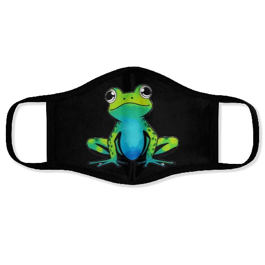 Trendy Cute Happy Green Frog Face Masks