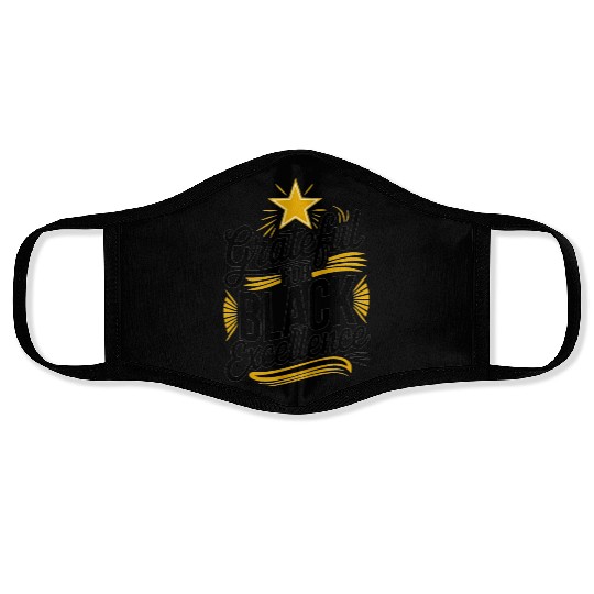 Grateful for Black Excellence Face Masks