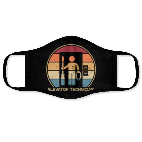 Retro Technician Repair Inspector Elevator Face Masks