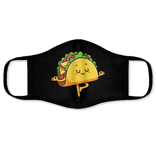 Taco Mexican fast food yoga meditation relaxation Face Masks