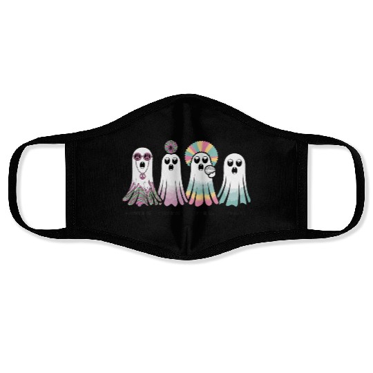 Psychedelic Retro Ghosts Groovy, Disco, Hippie Face Masks