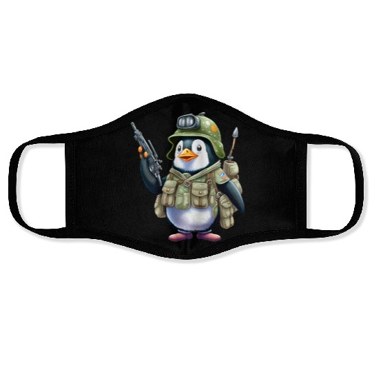 Penguin Famila, Funny Penguin , Penguin Logo Face Masks