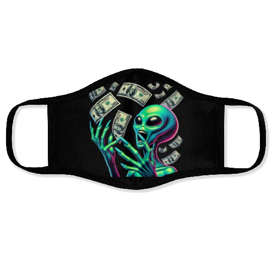 Alien Money Splash Face Masks