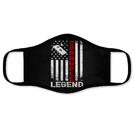 Cornhole Legend US American Flag Face Masks